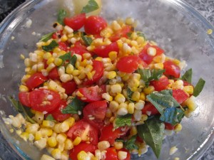 Corn Tomota Basil Salad