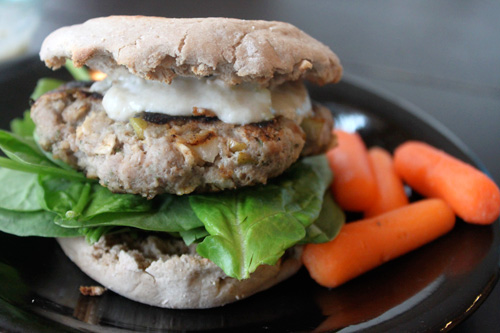 Low Calorie Turkey Burger Mediterrain and Dill